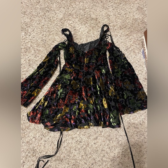 Dolls Kill Current mood Lean on Me burnout velvet mini dress. Size S NWT - Picture 5 of 6